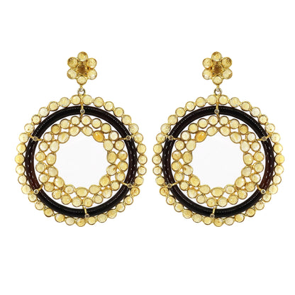 Elegant Vintage Black Onyx Citrine Victorian Style Earring