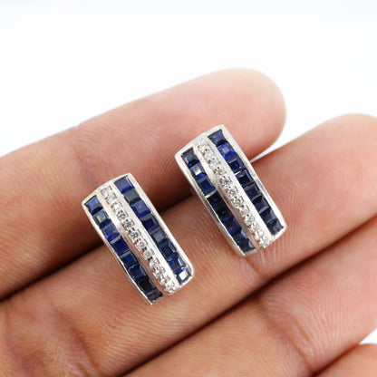 Blue Sapphire Earring Silver