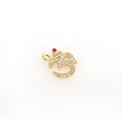 Om Yoga Charm Pendant 14K Gold
