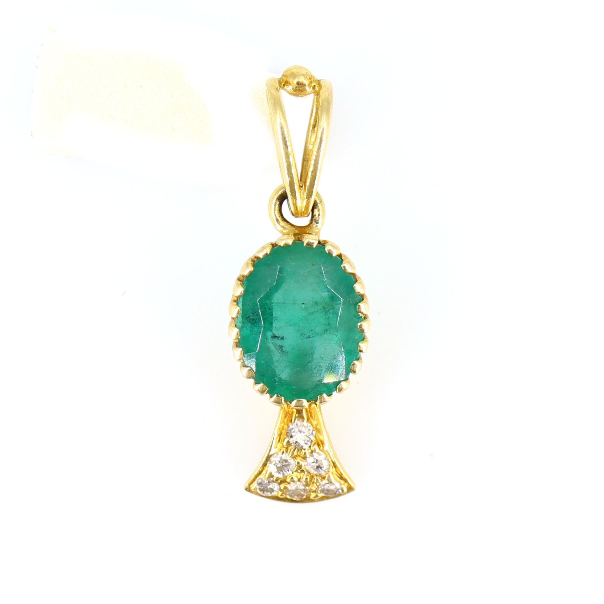 Yellow Emerald Stone Pendant 18K Gold