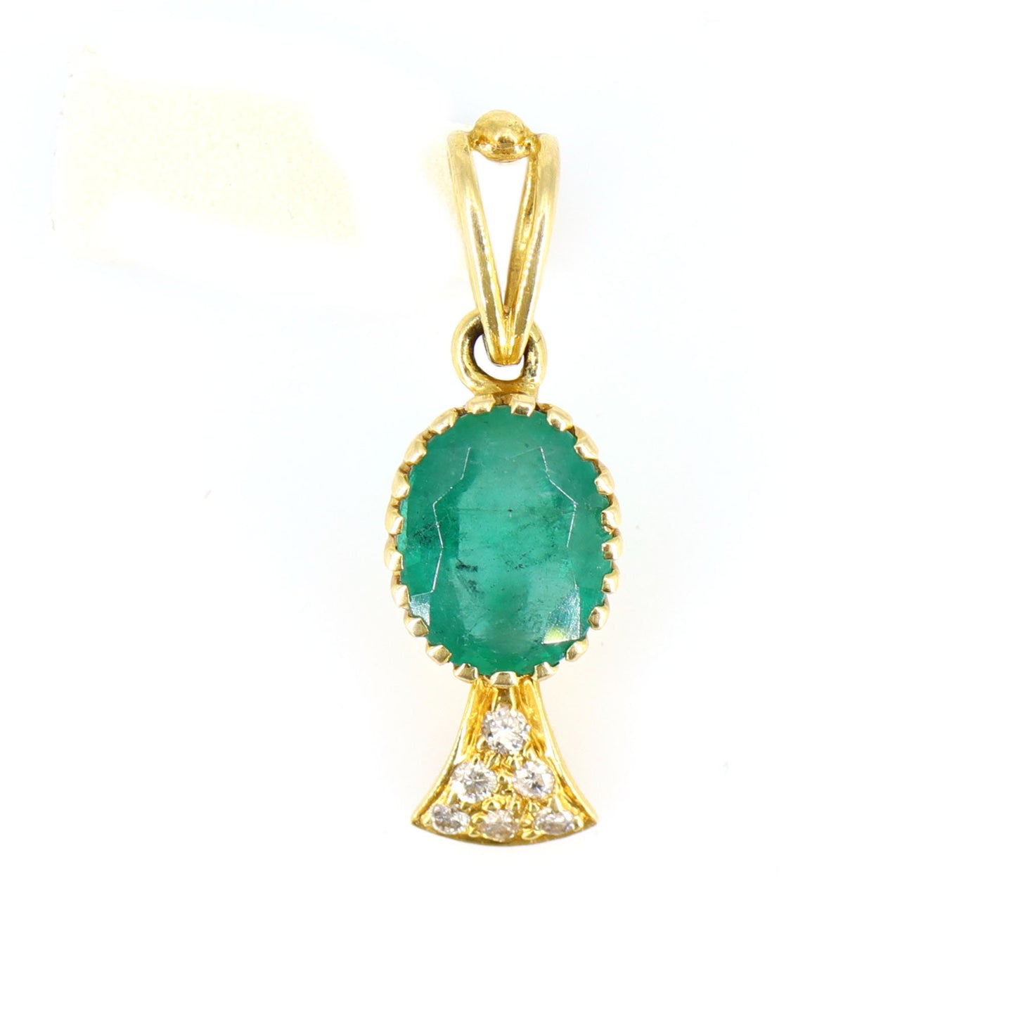 Yellow Emerald Stone Pendant 18K Gold