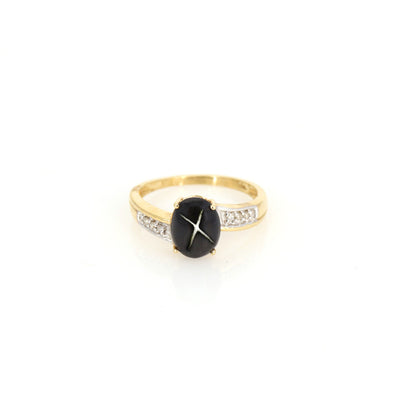 Black Star Ring 14K Gold