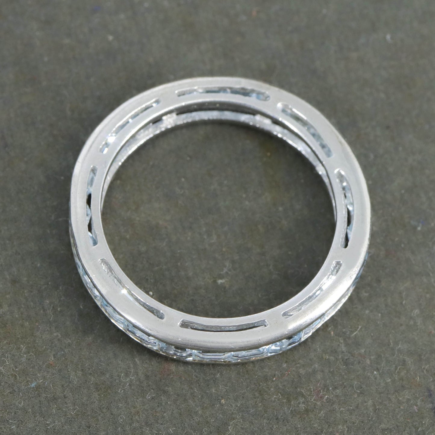 Full Eternity Band Blue Topaz Ring Silver