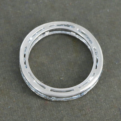 Full Eternity Band Blue Topaz Ring Silver