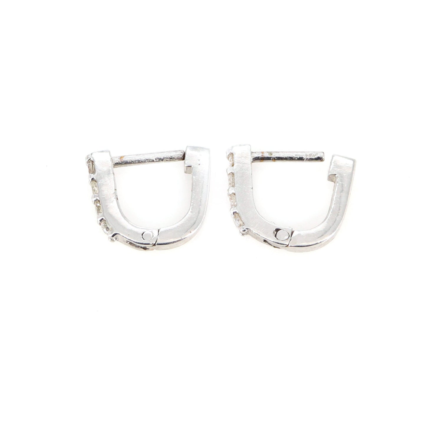 White Hoops Earring 18K Gold