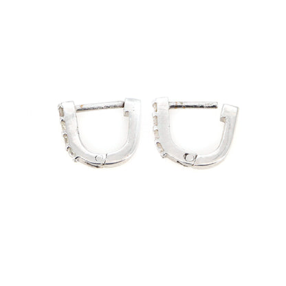 White Hoops Earring 18K Gold