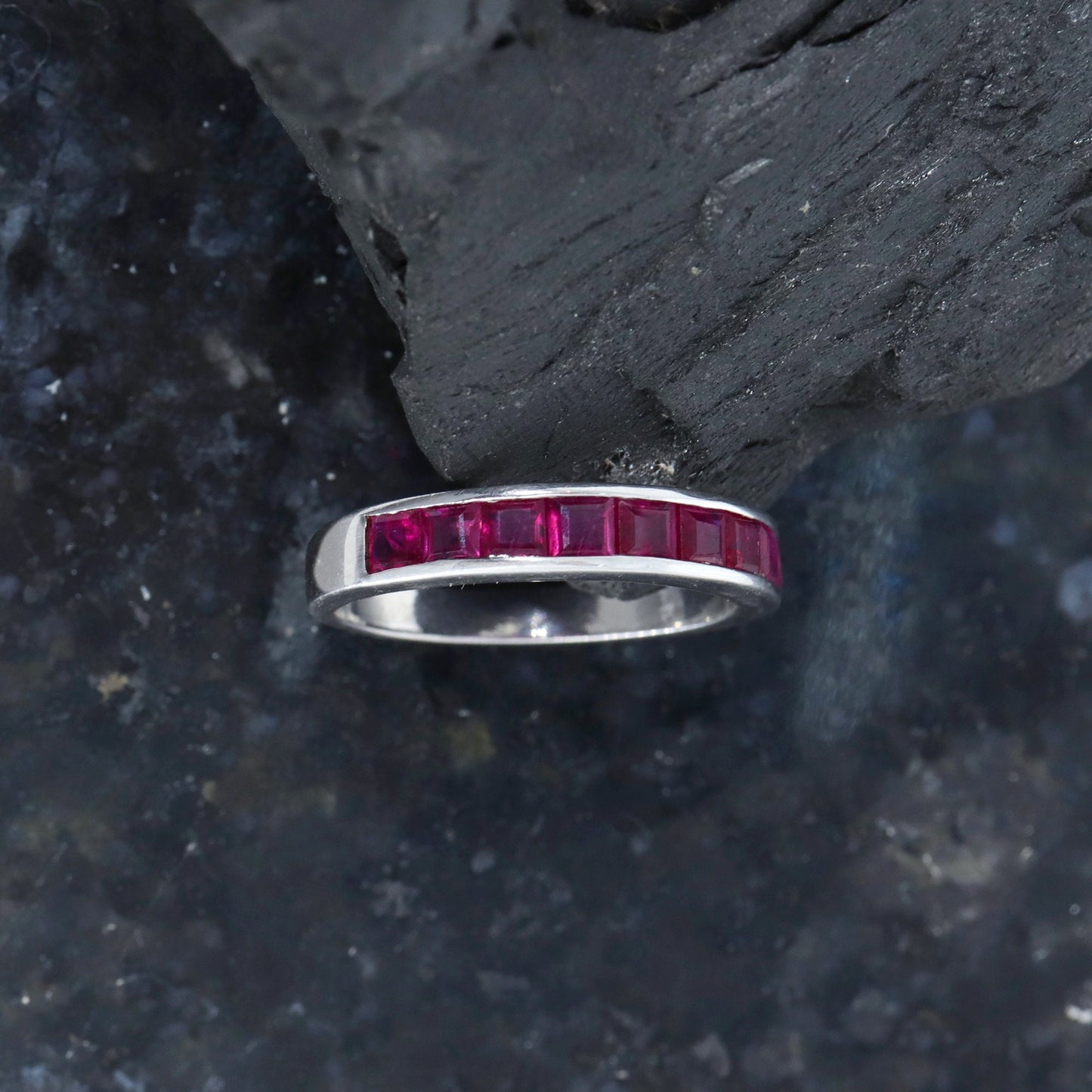 Half Eternity Wedding Band Anniversary Ring Silver
