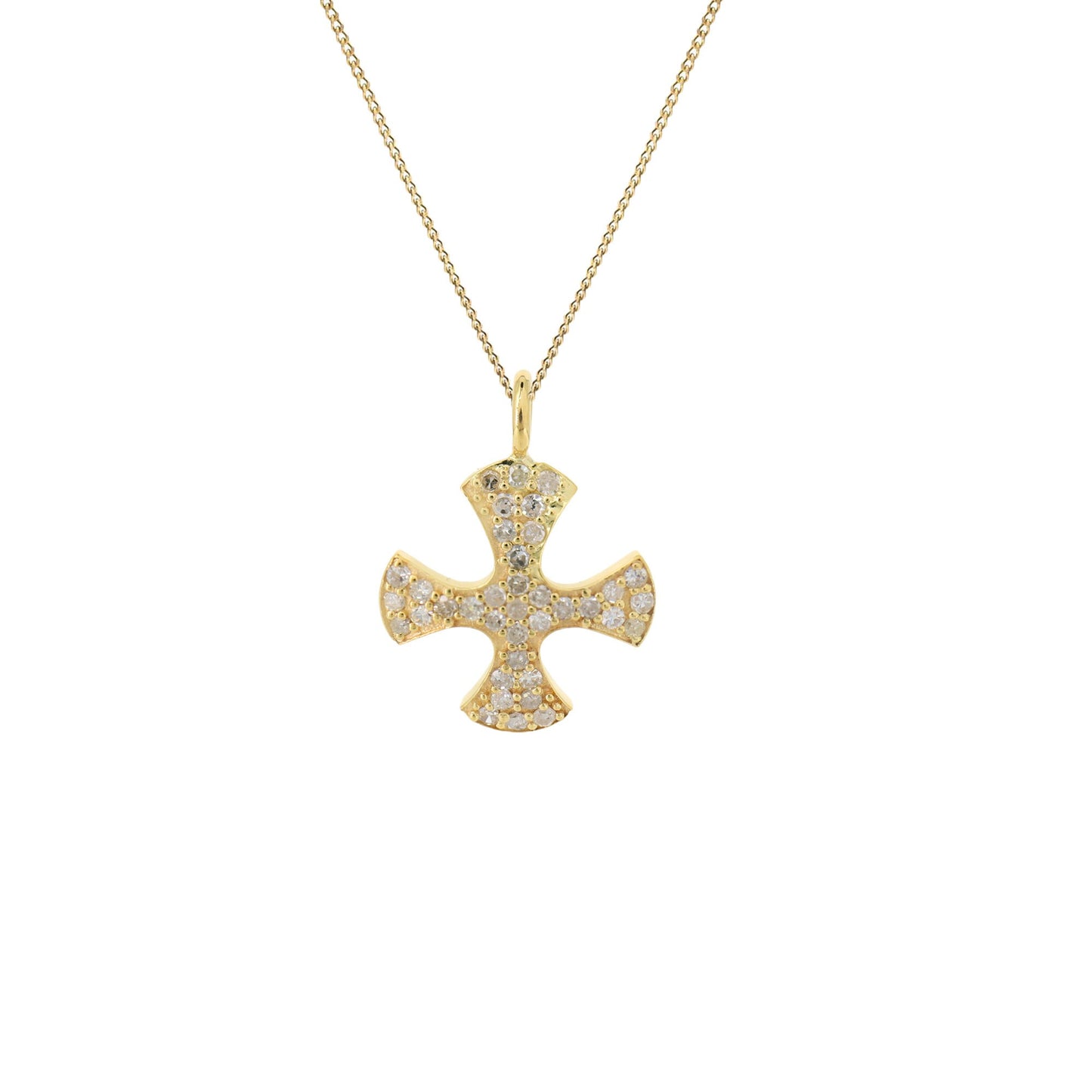Pave Cross Charm Charm Pendant 14K Gold