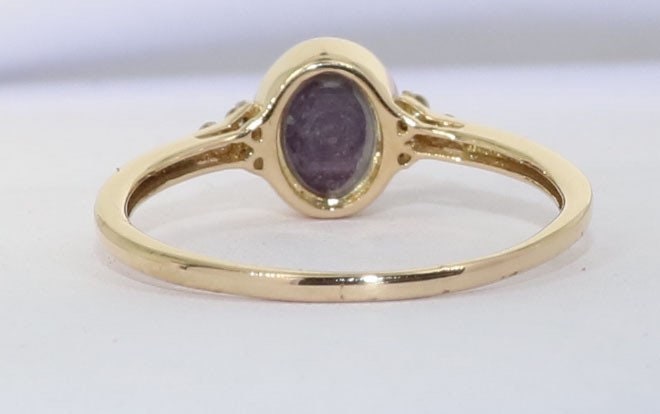 Certified Genuine Star Ruby Cabochon Solitaire Ring 14K Gold