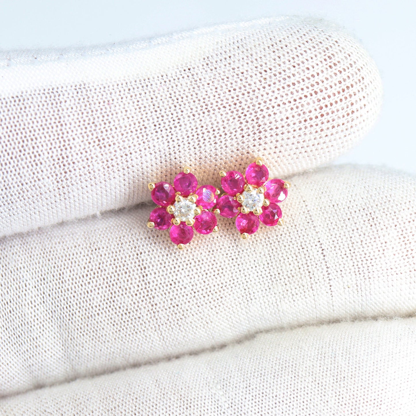 Ruby Earring 14K Gold