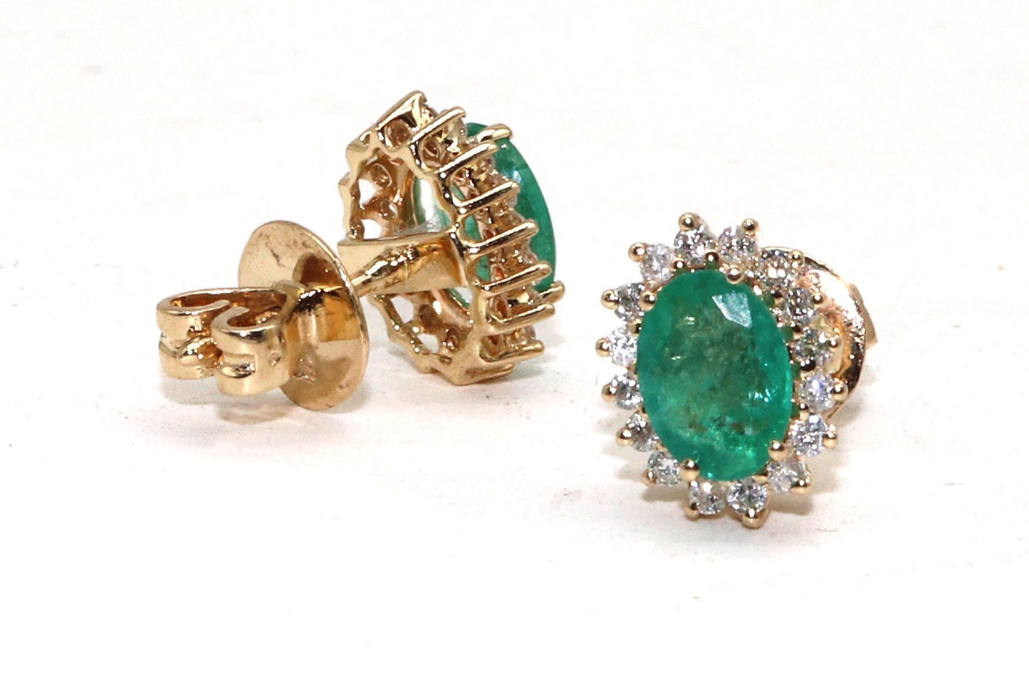 Emerald Cluster Earring 14K Gold