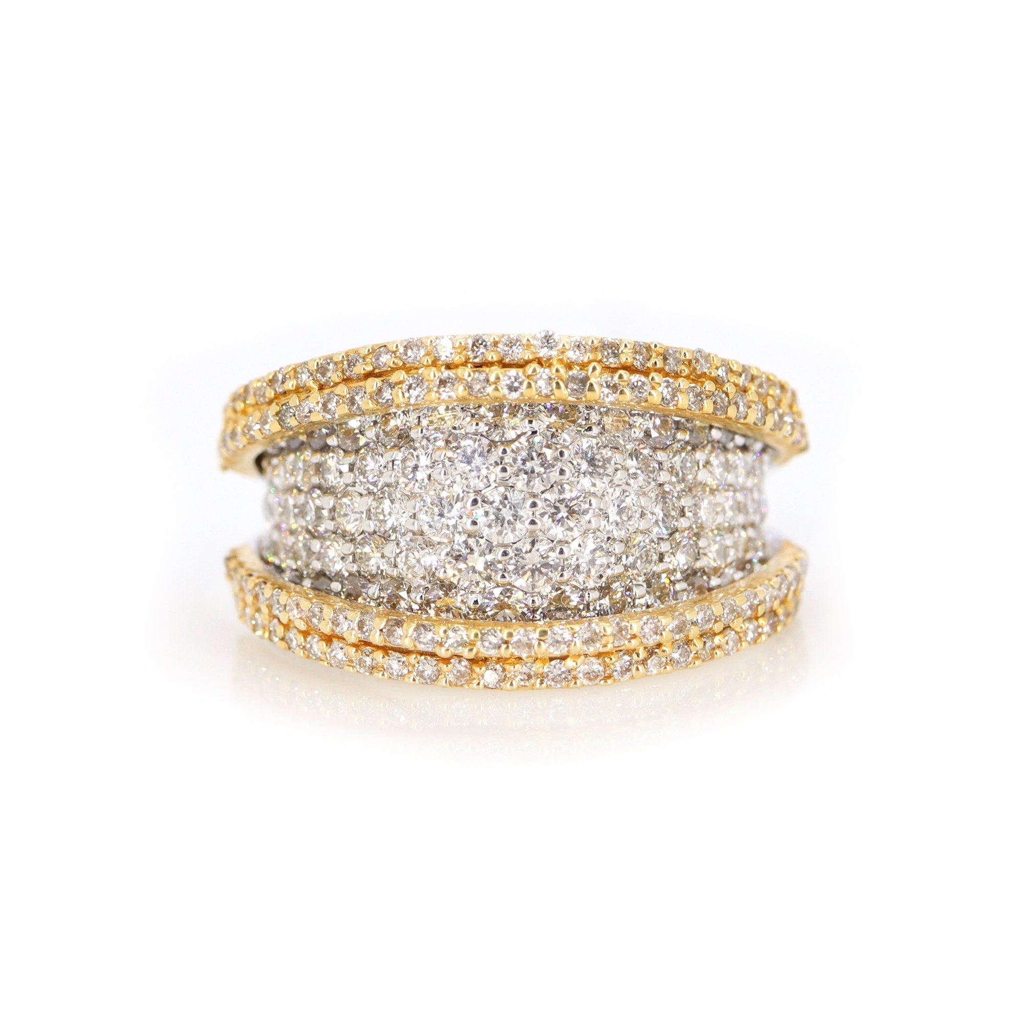 Two Tone Statement Ring 18K Gold