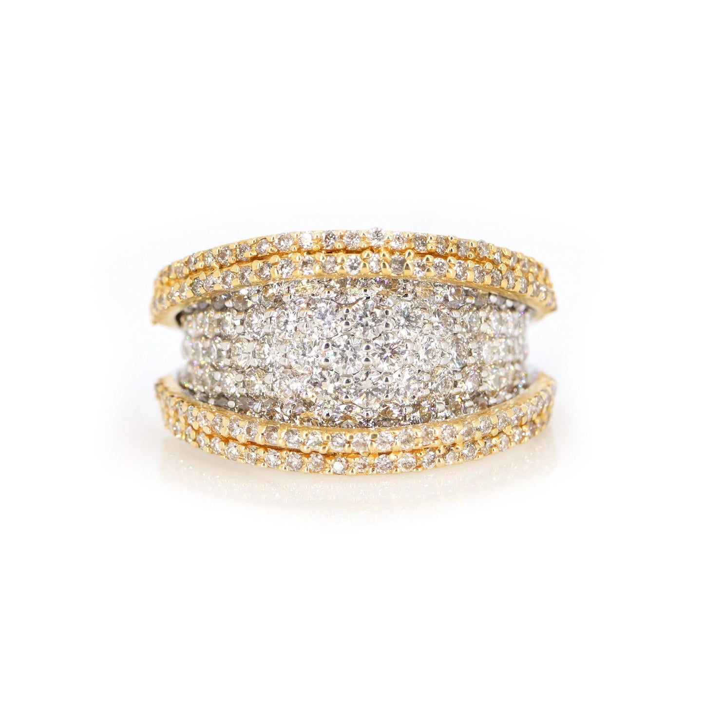 Two Tone Statement Ring 18K Gold