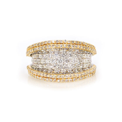 Two Tone Statement Ring 18K Gold