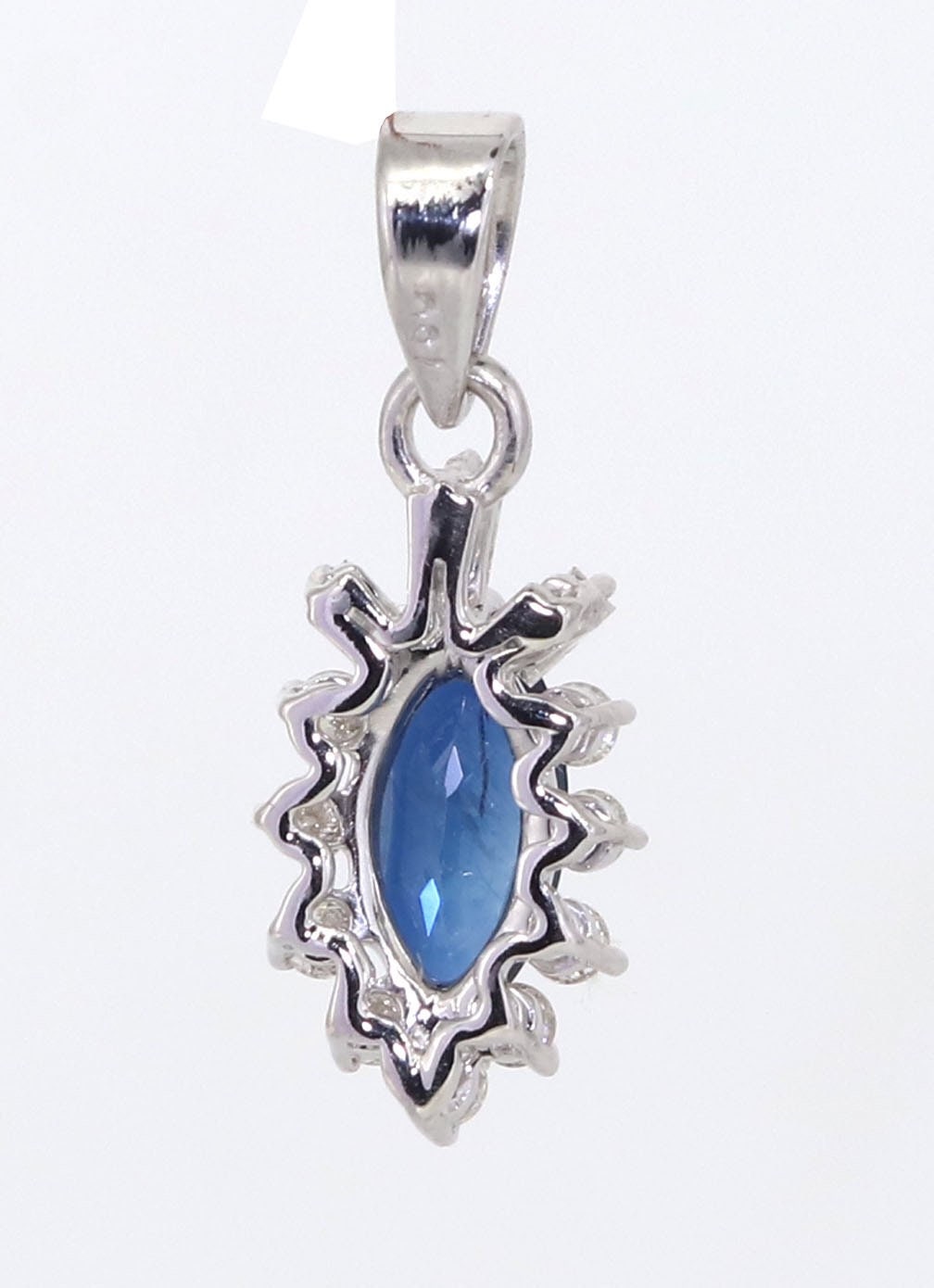 Blue Sapphire White Pendent White Pendant 18K Gold