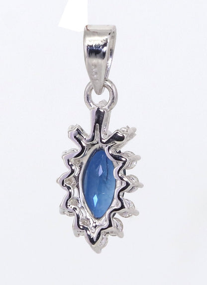 Blue Sapphire White Pendent White Pendant 18K Gold