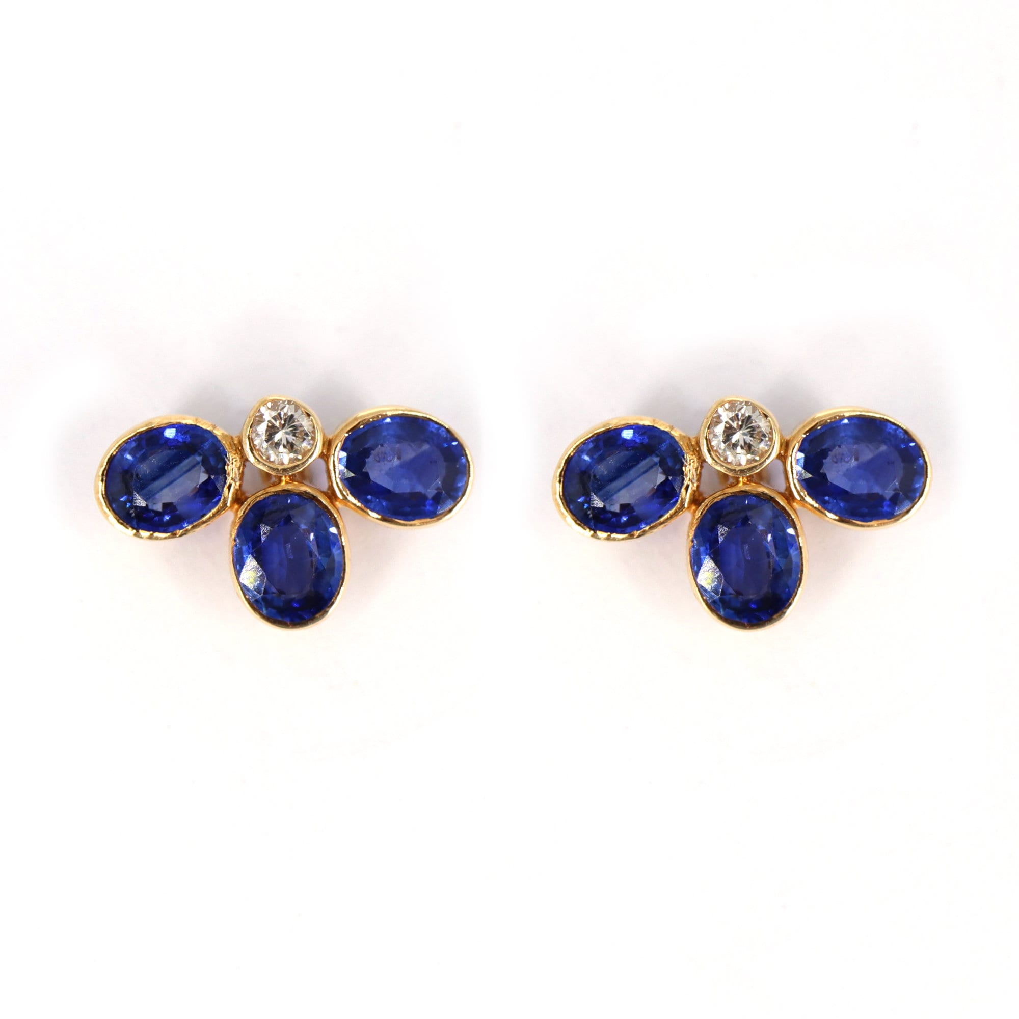 Genuine Sapphire/Ruby Studs/ Yellow Blue Sapphire/Ruby Earring 14K Gold