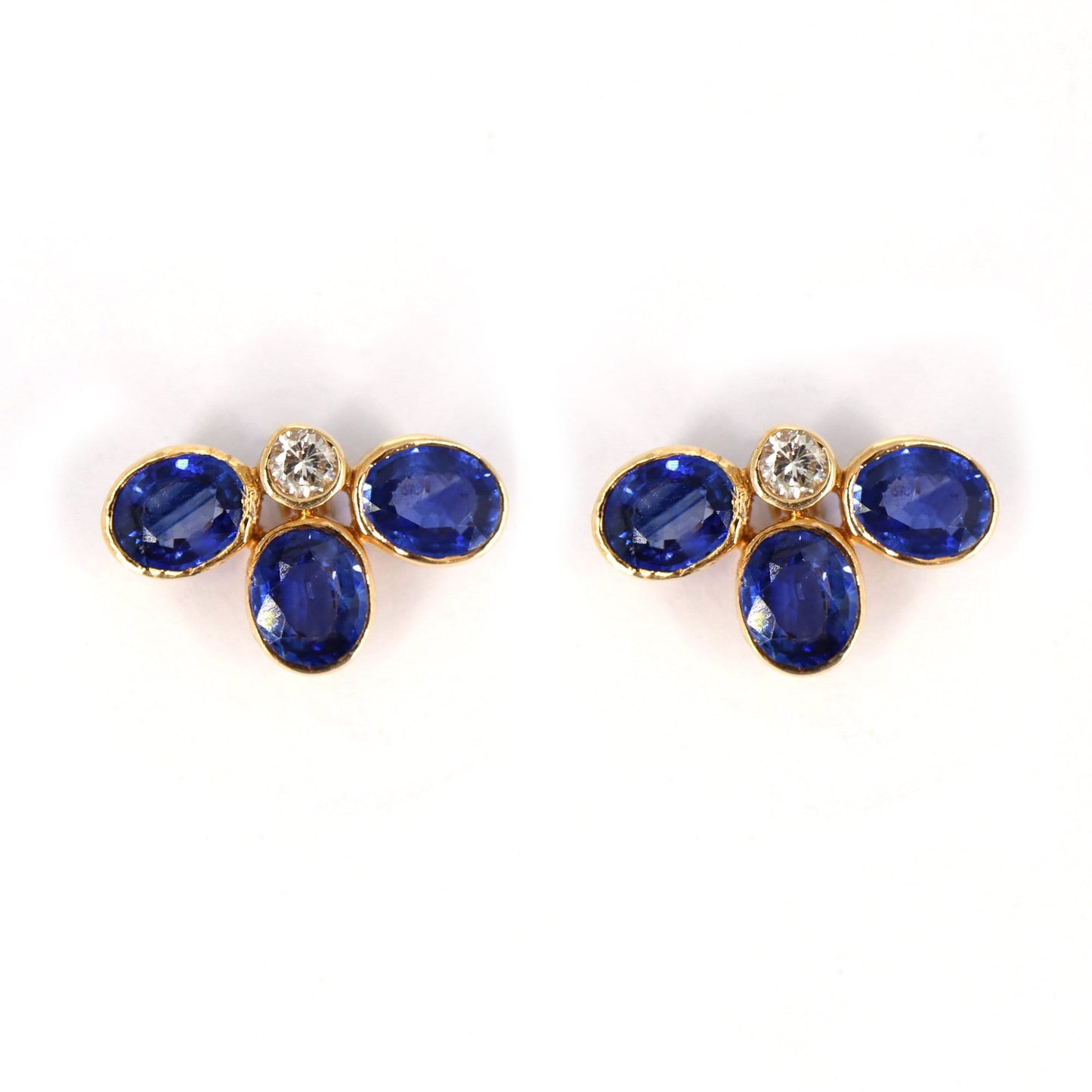 Genuine Sapphire/Ruby Studs/ Yellow Blue Sapphire/Ruby Earring 14K Gold