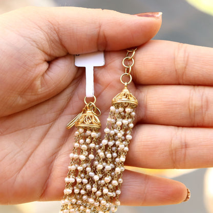 Fresh Water Pearl Aquamarine Necklace 18K Gold