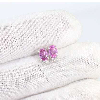 Pink Sapphire Earring 14K Gold