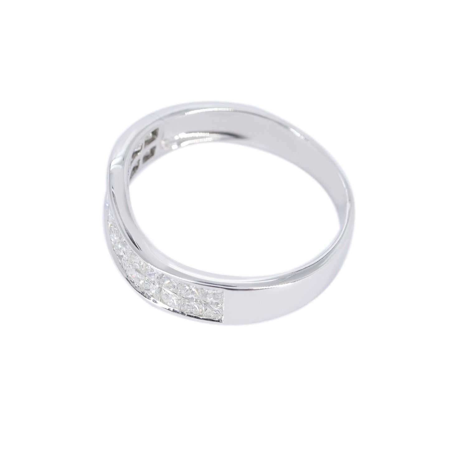 White Princess Cut Ring 14K Gold
