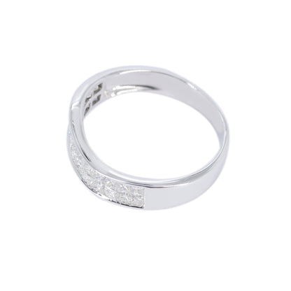 White Princess Cut Ring 14K Gold