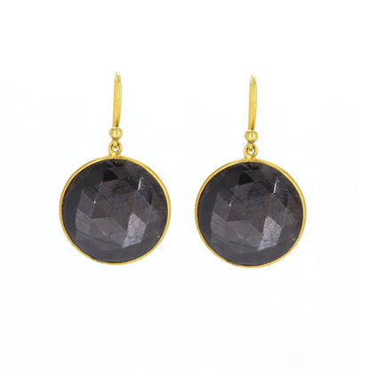 Grey Silk Sapphire Stone Earring 18K Gold