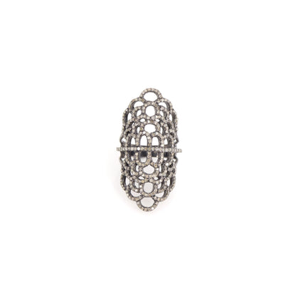 Pave Filigree Women'S Ring Silver