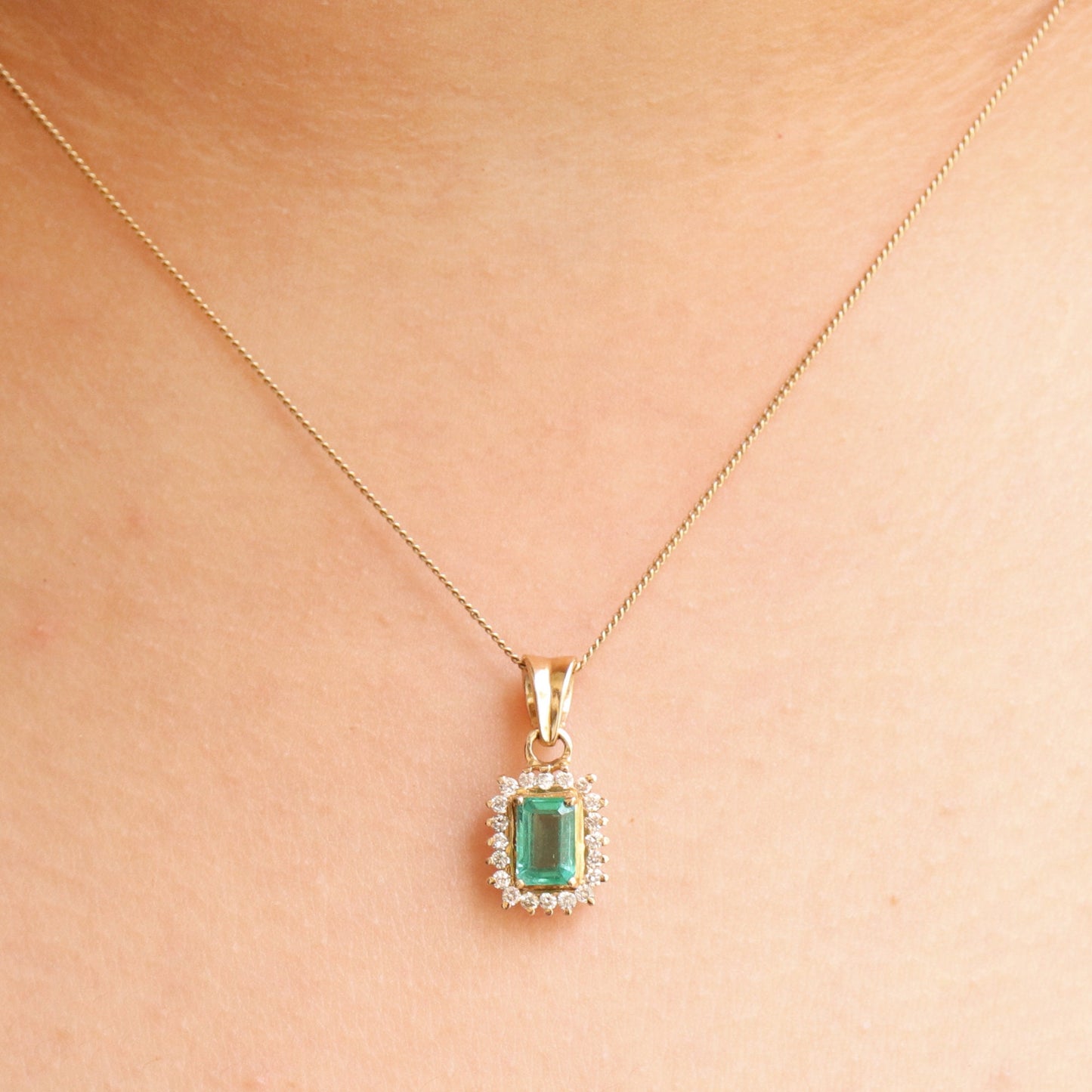 Yellow Jewelry Women Emerald Earring 14K Gold