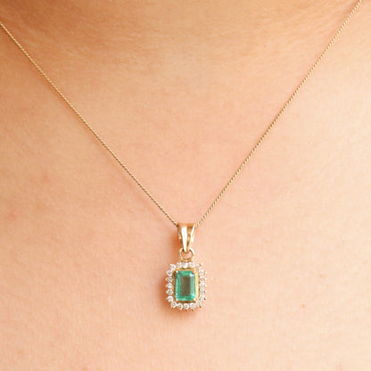 Yellow Jewelry Women Emerald Earring 14K Gold