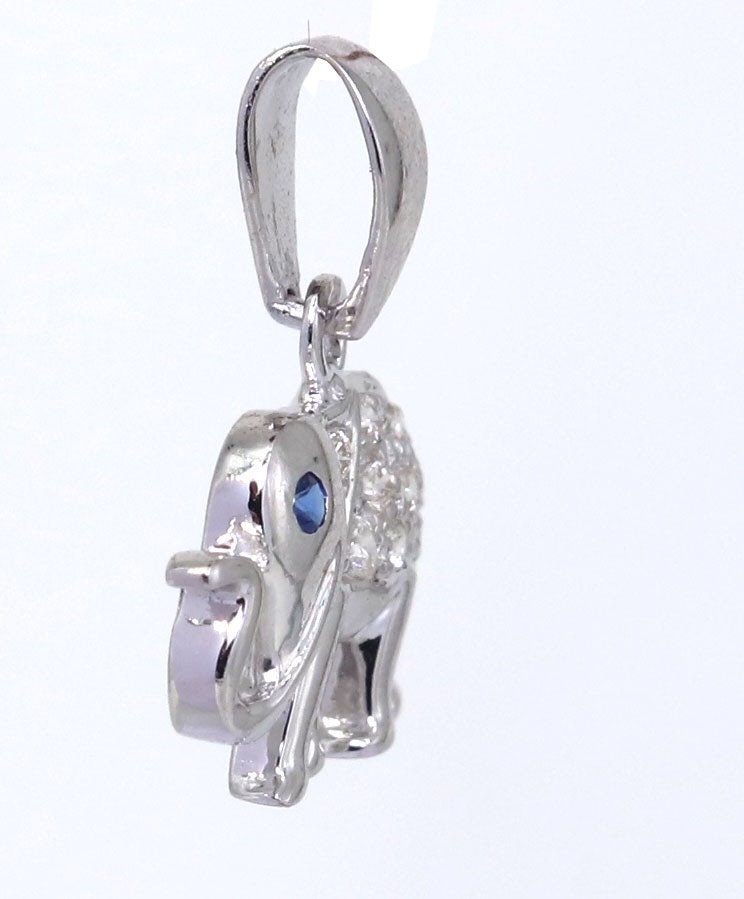 Blue Sapphire White Elephant Pendent White Pendant 14K Gold