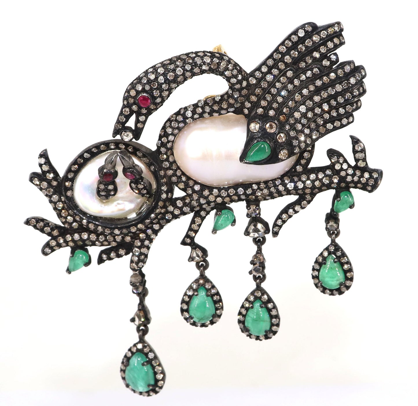 Exclusively Designed Victorian Siberian Crane Pendant
