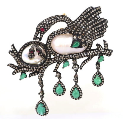 Exclusively Designed Victorian Siberian Crane Pendant