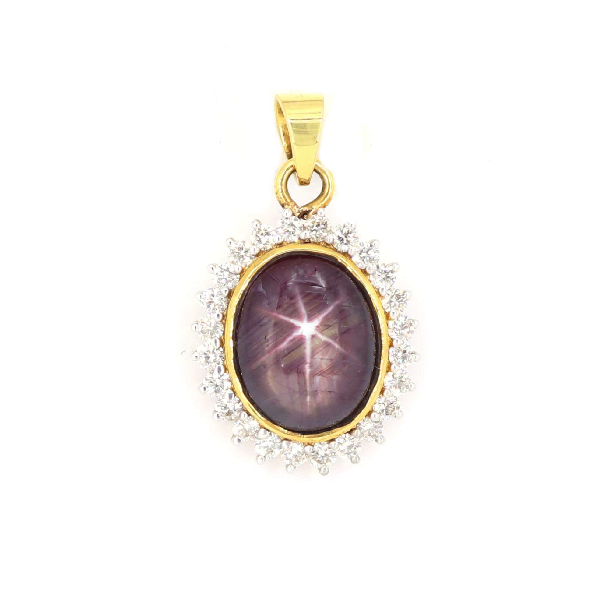 Yellow Vintage Design Ruby Pendant 14K Gold