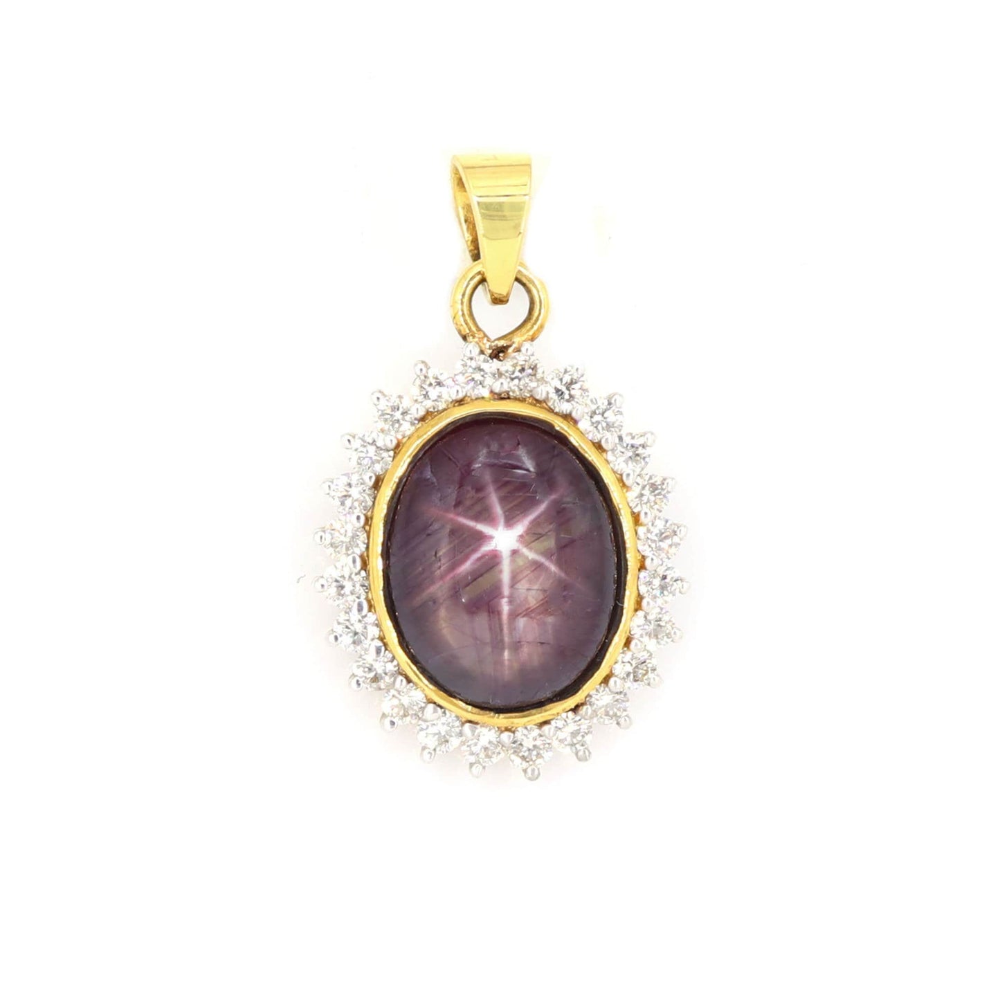 Yellow Vintage Design Ruby Pendant 14K Gold