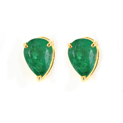 Emerald Stud Earring 14K Gold