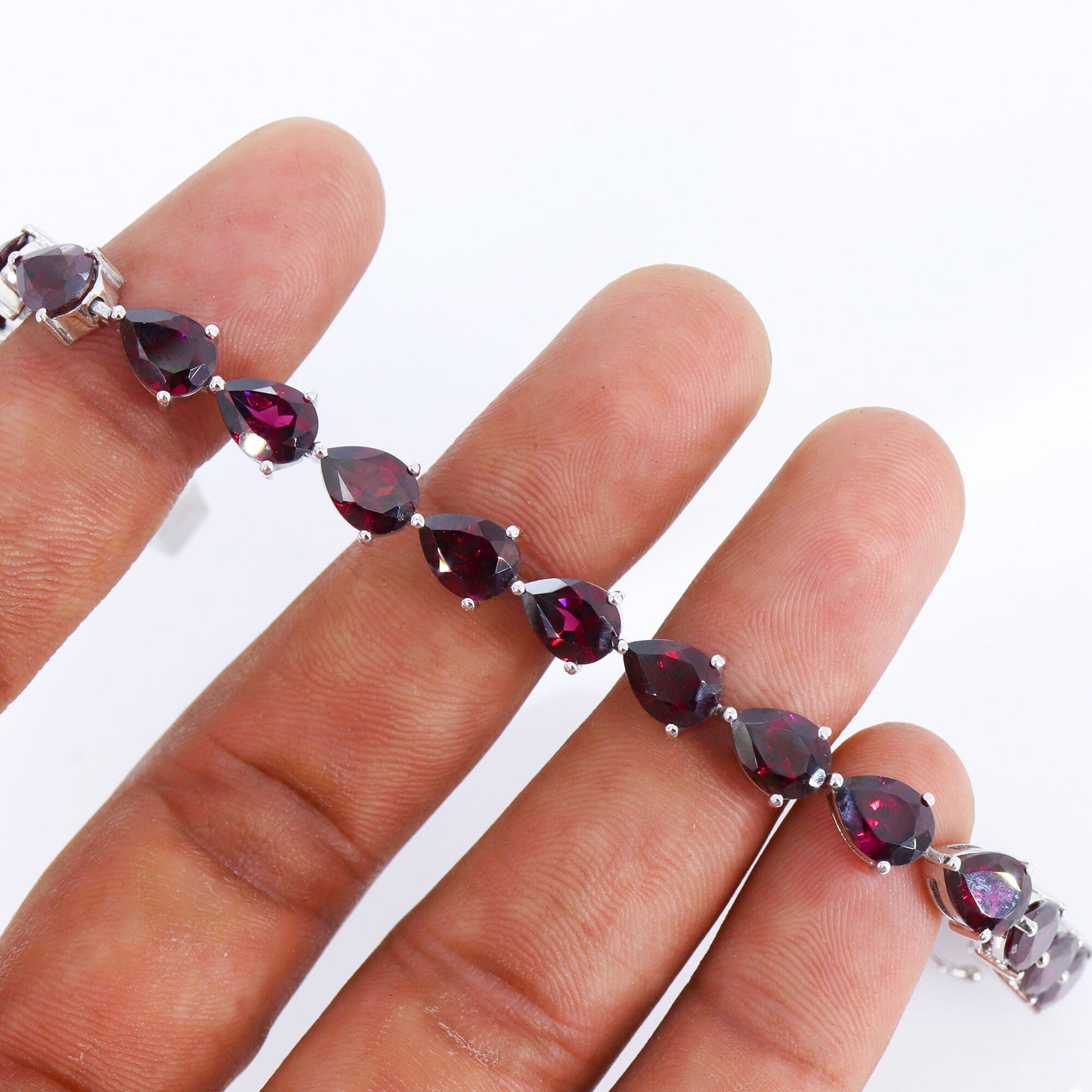 Garnet Bracelet Silver