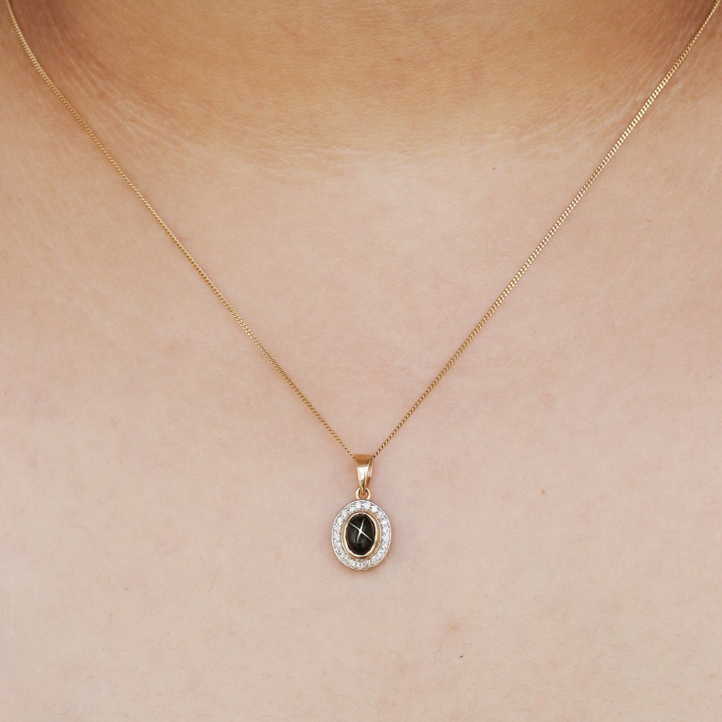 Black Star Pendant 14K Gold