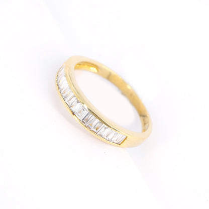 Promise Band Yellow Baguette & Tapered Cut Ring 14K Gold