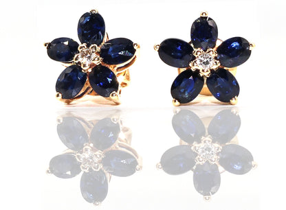 Yellow Handmade Blue Sapphire Earring 14K Gold