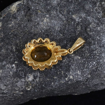 Citrine Pendant 14K Gold