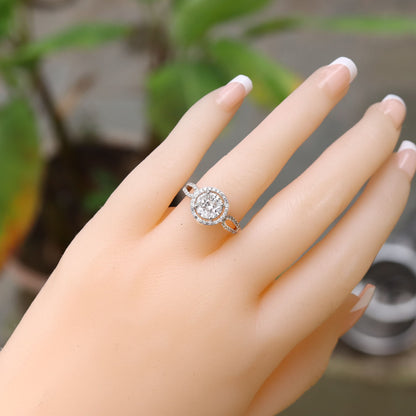 Illusion Setting 1 White Ring 18K Gold