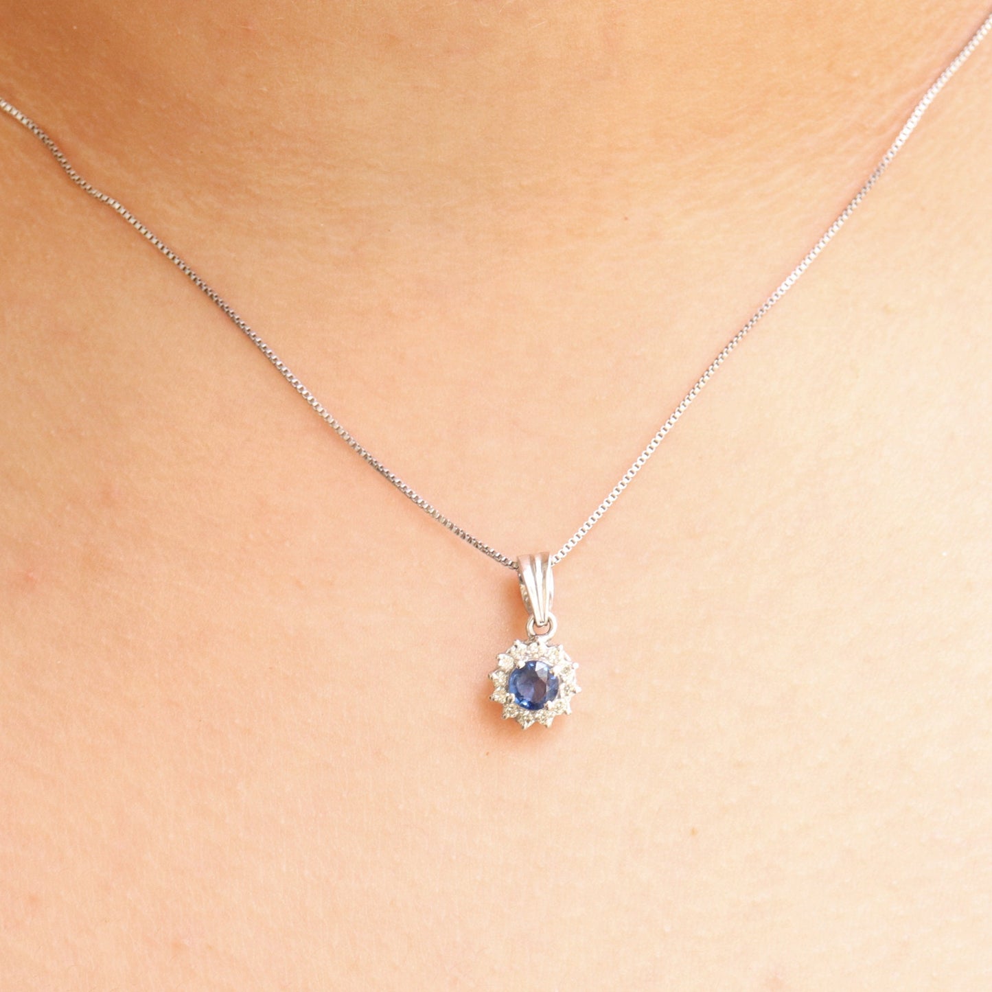Blue Sapphire Jewelry White Jewelry Blue Sapphire Earring 18K Gold
