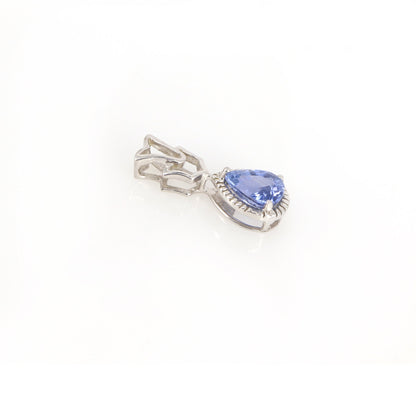 Pear Cut Blue Sapphire Pendant 14K Gold