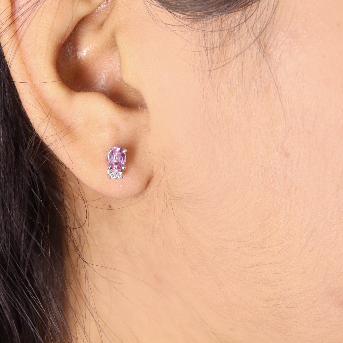 Pink Sapphire Earring 14K Gold