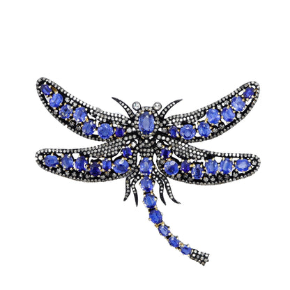 Exclusively Designed Dragon Fly Vintage Replica Brooch Cum Pendent Kynite . Gold