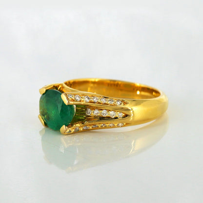 Vintage Emerald Ring 18K Gold