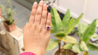 Amethyst Engagement Ring 14K Gold