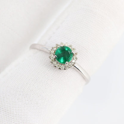 Dainty Emerald Ring 14K Gold