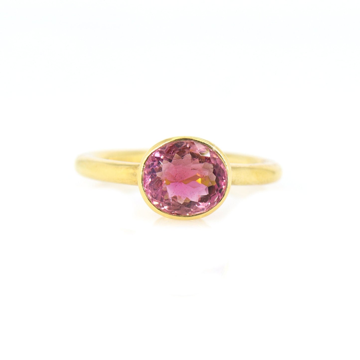 Pink Tourmaline Stacking Ring 18K Gold
